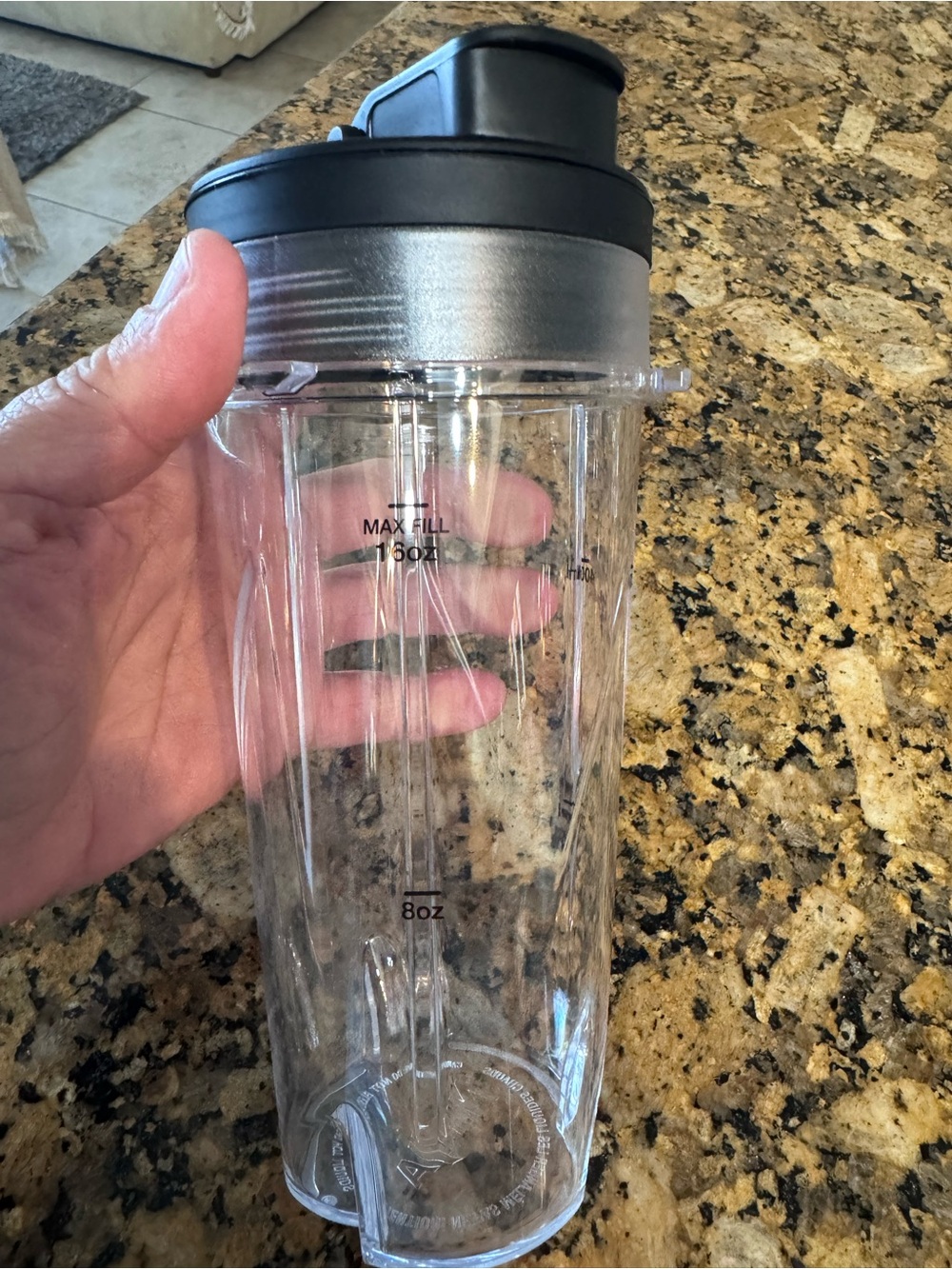 Ninja Clear Plastic Blender Cup with Black Flip Lid - Picture 6 of 6